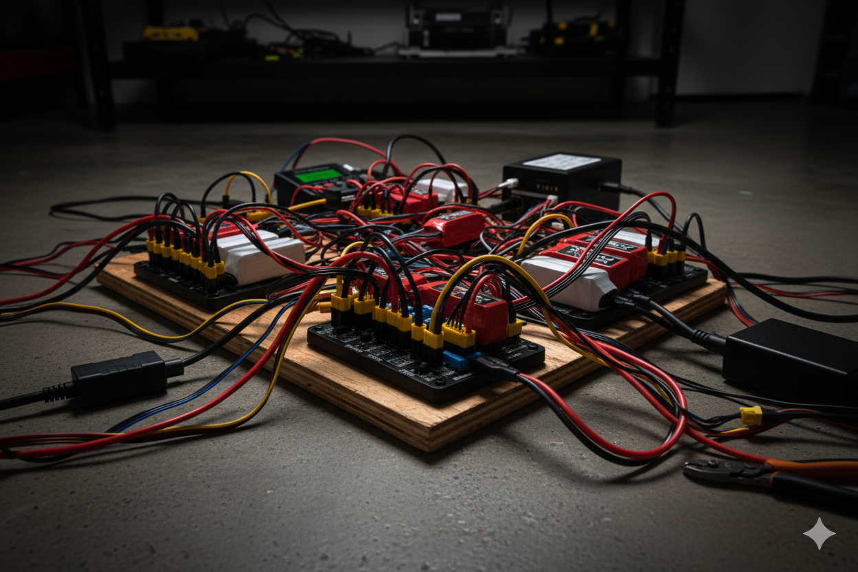 old messy battery setup