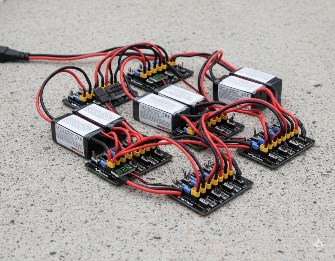 old messy battery setup