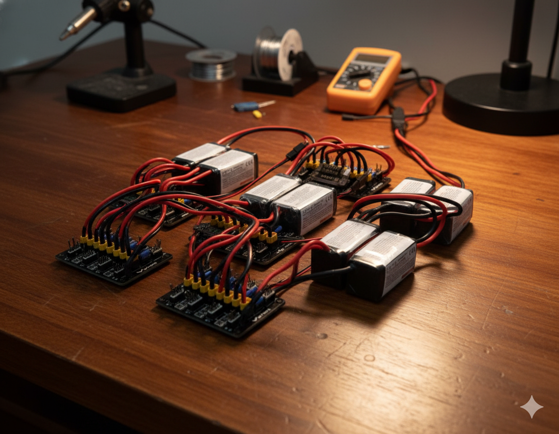 old messy battery setup